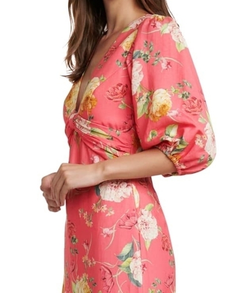 EVER New Floral Linen Blend Dress - Picture 5 of 16